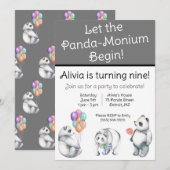 Laat de Panda-Moniet beginnen! Panda thema verjaar Kaart (Voorkant / Achterkant)