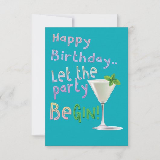 laat de party gin zijn! kaart (Voorkant)