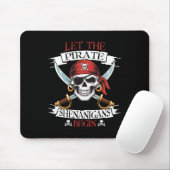 Laat de piraat Shenanigans Begian Pirate Skull Hal Muismat (Met muis)