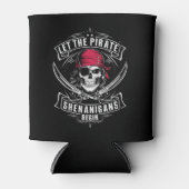 Laat de piraat Shenanigans Halloween-schedel begin Blikjeskoeler (Voorkant)