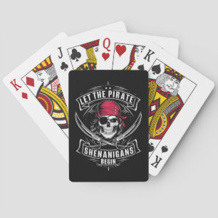 Laat de piraat Shenanigans Halloween-schedel begin Pokerkaarten