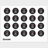 Laat de piraat Shenanigans Halloween-schedel begin Ronde Sticker (Vel)