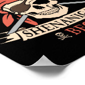 Laat de piraat Shenanigans met Halloween Skull B b Poster (Hoek)