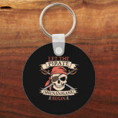 Laat de piraat Shenanigans met Halloween Skull B b Sleutelhanger (Voorkant)