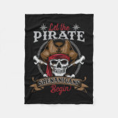 Laat de piraat Shenanigans met Skeleton Halwee beg Fleece Deken (Voorkant)