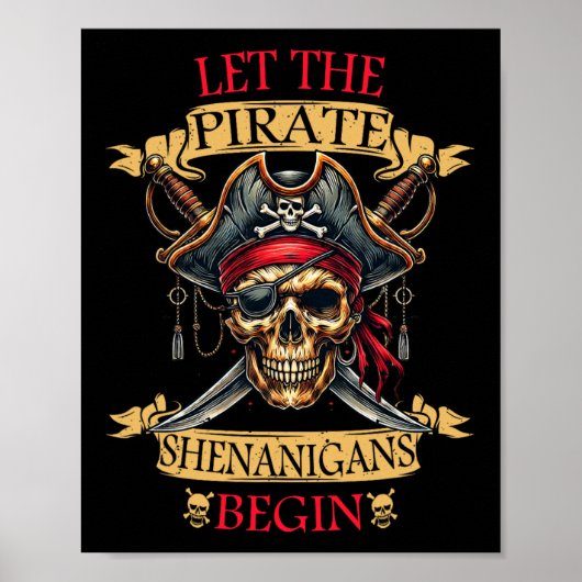 Laat de piraten Shenanigans beginnen met Halloween Poster (Voorkant)