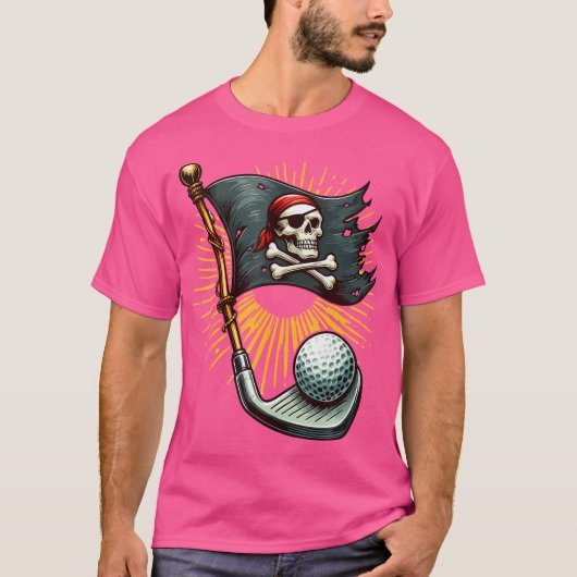 Laat de piratenshenanigans beginnen met golfpiraat t-shirt (Voorkant)
