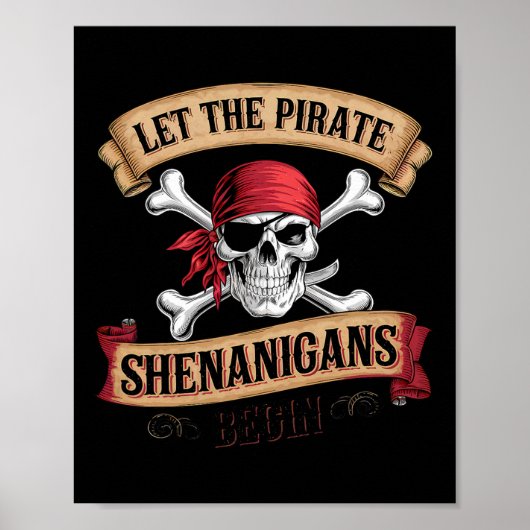 Laat de piratenshenanigans beginnen te praten als poster (Voorkant)