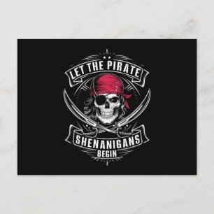 Laat de piratenuitdagingen beginnen Halloween-sche Feestdagenkaart