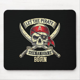 Laat de piratenuitdagingen Halloween-schedel B Muismat