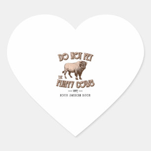 Laat de pluizige Koeien Amerikaanse bizon buffel n Hart Sticker