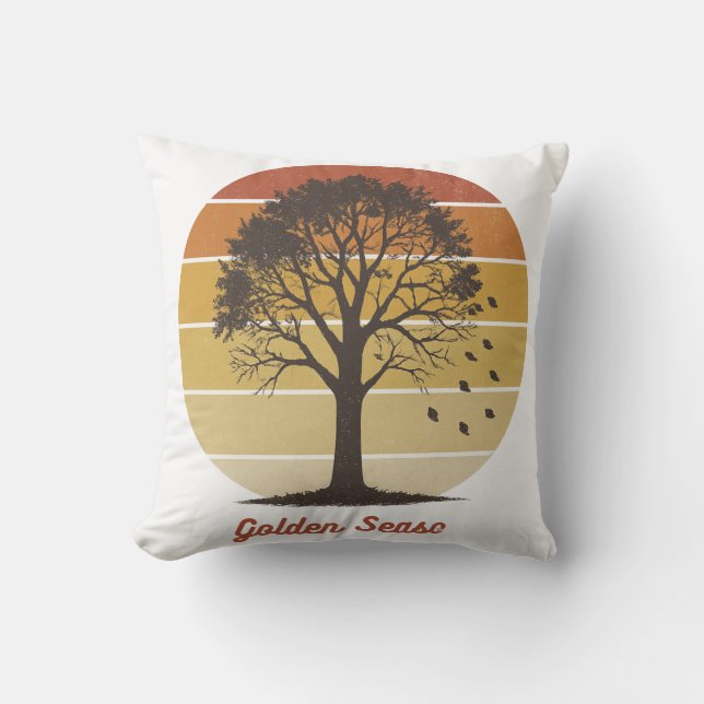 Laat de Pompoentijd Rollen Herfst Design Buitenkussen (Voorkant)