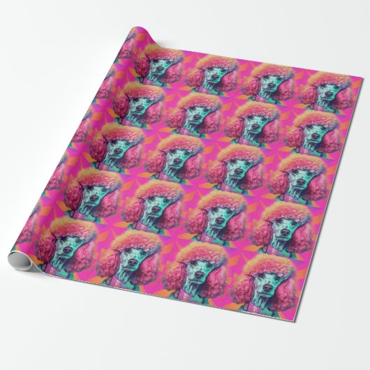Laat de Poodle Wrapping Paper los Cadeaupapier (Uitgerold)