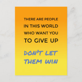 Laat de positieve houding inspirerend citaat niet briefkaart