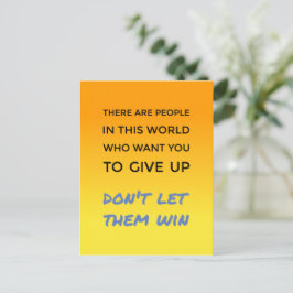 Laat de positieve houding inspirerend citaat niet briefkaart