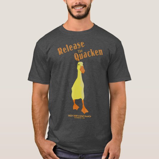 Laat de Quacken Duck Runner Duck Duck los T-shirt (Voorkant)