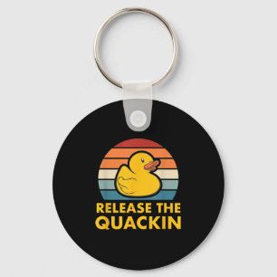Laat de Quackin Quote Rubber Duck Duckling ACC los Sleutelhanger