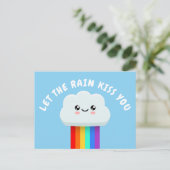 Laat de regen je kussen briefkaart (Staand voorkant)