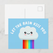 Laat de regen je kussen briefkaart (Voorkant / Achterkant)