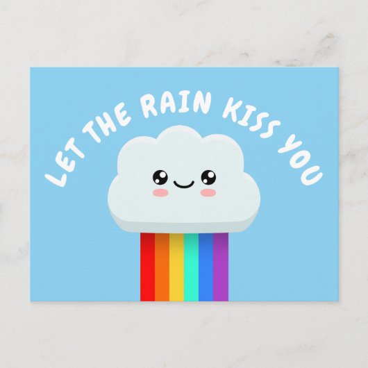 Laat de regen je kussen briefkaart (Voorkant)