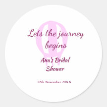 laat de reis beginnen bruidsfeest naam speld