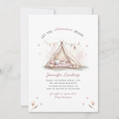 Laat de Reis Beginnen Meisje Baby Borrel Kaart (Voorkant)