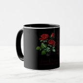 Laat de rozen ons liefdesverhaal romantisch vertel mok (Voorkant links)