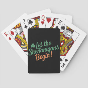 Laat de Schelmenstreken Beginnen Funny Iers St. Pa Pokerkaarten