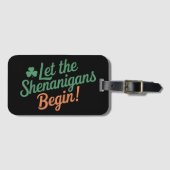 Laat de Schelmenstreken Beginnen Funny Ierse St. P Bagagelabel (Voorkant (horizontaal))