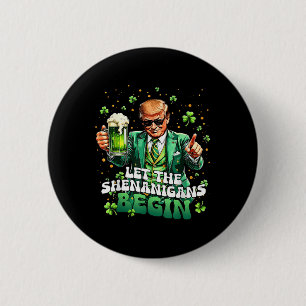 Laat de Schelmenstreken Beginnen Funny Trump St. P Ronde Button 5,7 Cm