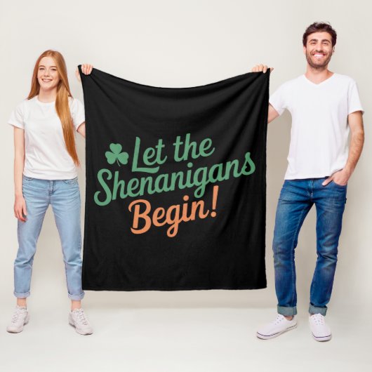 Laat de Schelmenstreken Beginnen Grappige Ierse St Fleece Deken (In situ)