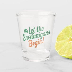 Laat de Schelmenstreken Beginnen Grappige Ierse St Shot Glas