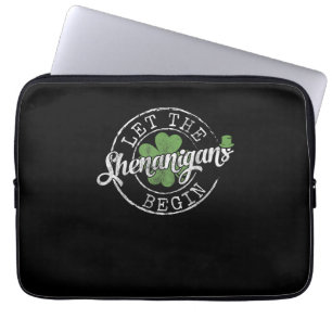 Laat de Schelmenstreken Beginnen Grappige Klavers Laptop Sleeve