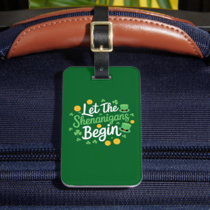 Laat de Schelmenstreken Beginnen Grappige St. Patr Bagagelabel