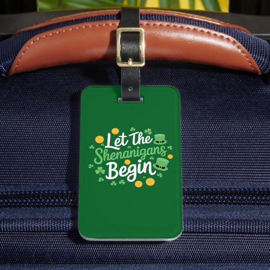 Laat de Schelmenstreken Beginnen Grappige St. Patr Bagagelabel (Voorkant Insitu 2)