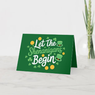 Laat de Schelmenstreken Beginnen Grappige St. Patr Bedankkaart