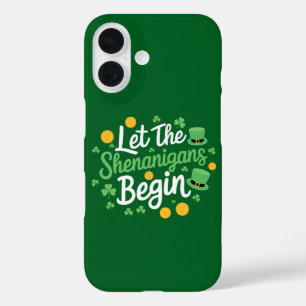 Laat de Schelmenstreken Beginnen Grappige St. Patr iPhone 16 Hoesje