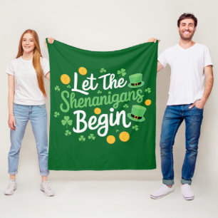 Laat de Schelmenstreken Beginnen Grappige St. Patr Fleece Deken