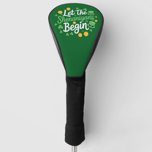 Laat de Schelmenstreken Beginnen Grappige St. Patr Golfheadcover (Voorkant)