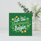 Laat de Schelmenstreken Beginnen Grappige St. Patr Kaart (Staand voorkant)