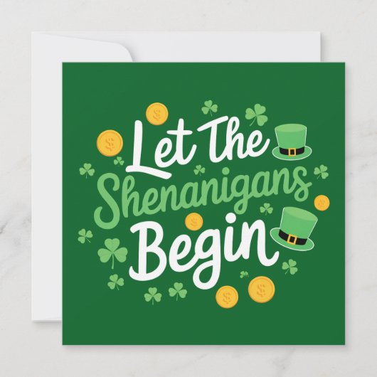 Laat de Schelmenstreken Beginnen Grappige St. Patr Kaart (Voorkant)