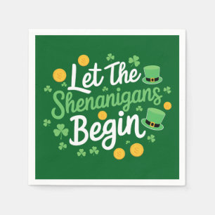 Laat de Schelmenstreken Beginnen Grappige St. Patr Servet