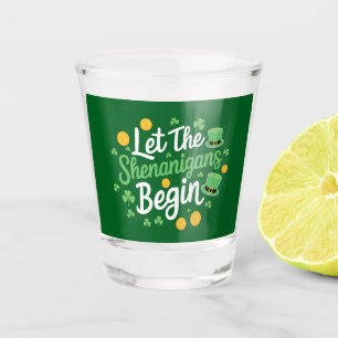 Laat de Schelmenstreken Beginnen Grappige St. Patr Shot Glas
