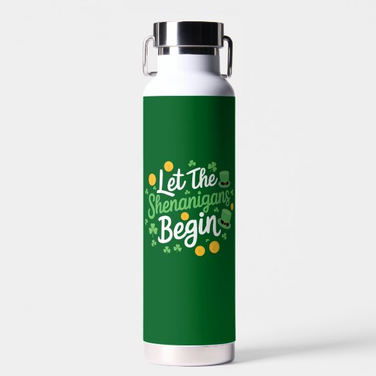 Laat de Schelmenstreken Beginnen Grappige St. Patr Waterfles (Voorkant)
