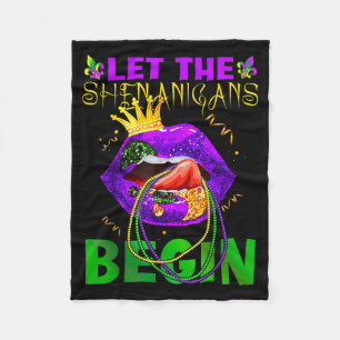 Laat de Schelmenstreken Beginnen Mardi Gras Kinder Fleece Deken