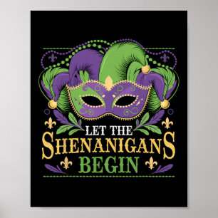 Laat De Schelmenstreken Beginnen Masker Louisiana Poster