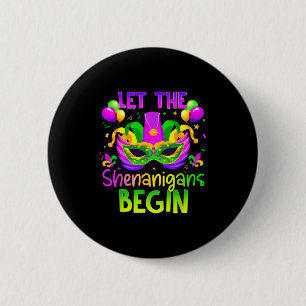 Laat de Schelmenstreken Beginnen Nar Funny Mardi G Ronde Button 5,7 Cm