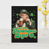 Laat de Schelmenstreken Beginnen St. Patrick's Day Kaart (Gele Bloem)