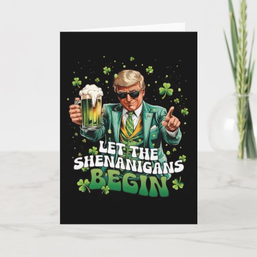 Laat de Schelmenstreken Beginnen Trump St. Patrick Kaart (Voorkant)