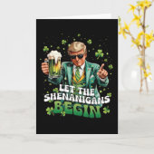 Laat de Schelmenstreken Beginnen Trump St. Patrick Kaart (Gele Bloem)